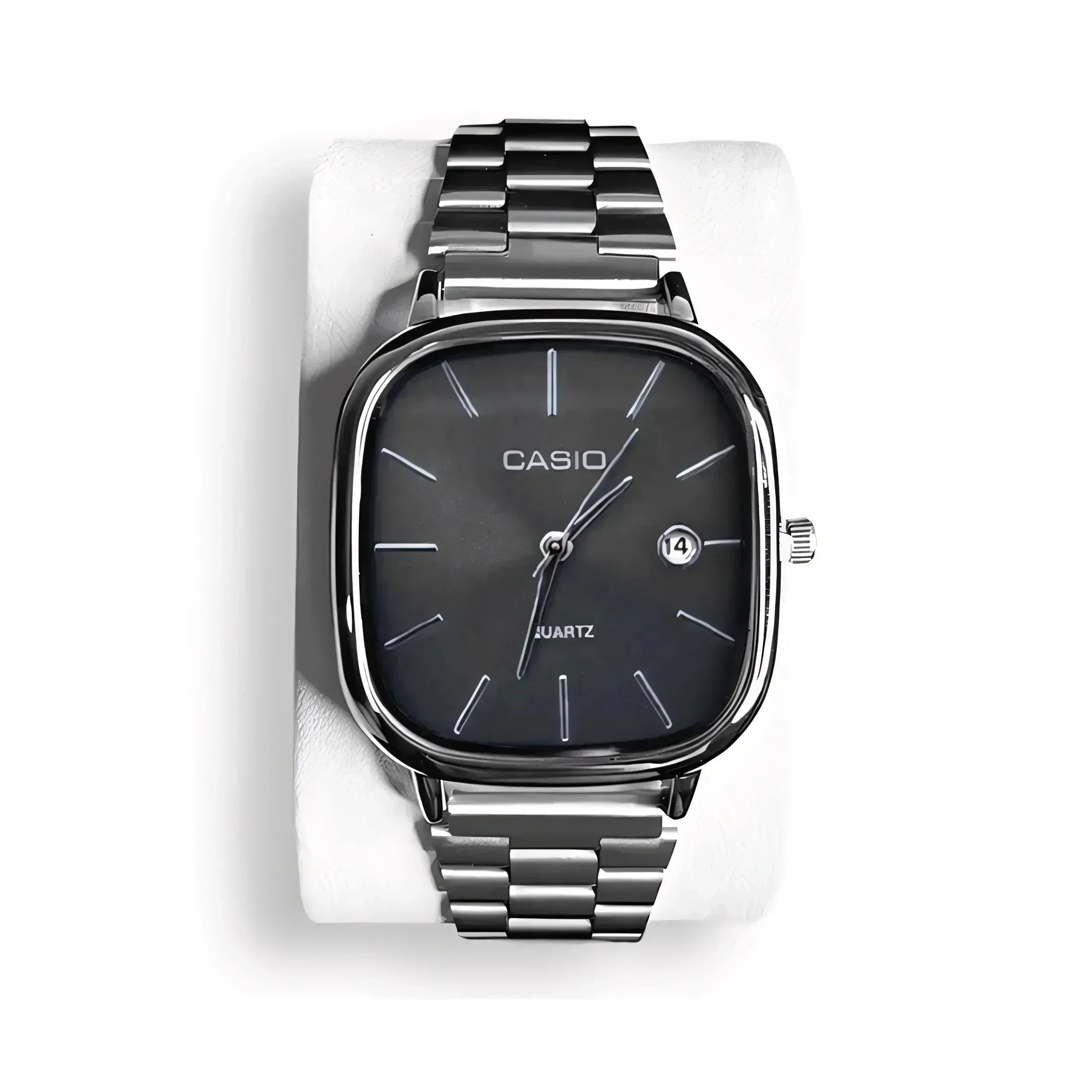 Casio Luxusuhr, 36 mm – Wasserdicht | Edelstahl Kleiderkunst Schwarz & Silber 