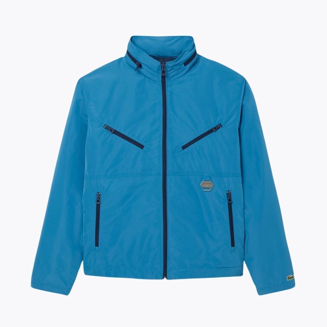Lacoste Archive Edition wasserabweisende Jacke Kleiderkunst Blau S 