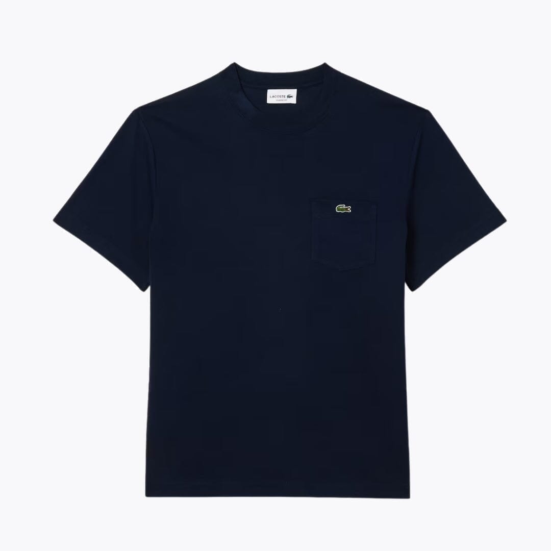 Lacoste Baumwoll-T-Shirt mit Brusttasche Kleiderkunst Mitternachtsblau S 