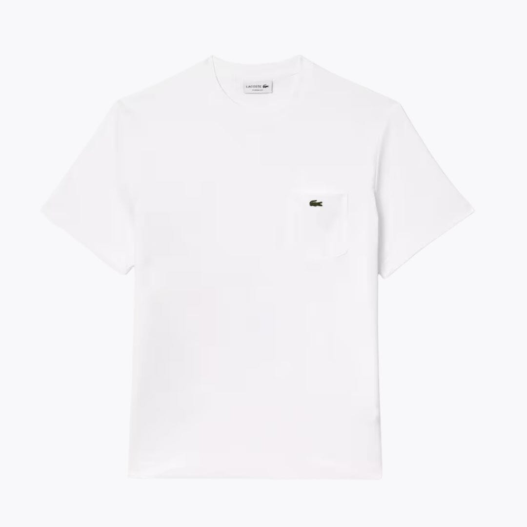 Lacoste Baumwoll-T-Shirt mit Brusttasche Kleiderkunst Weiß S 